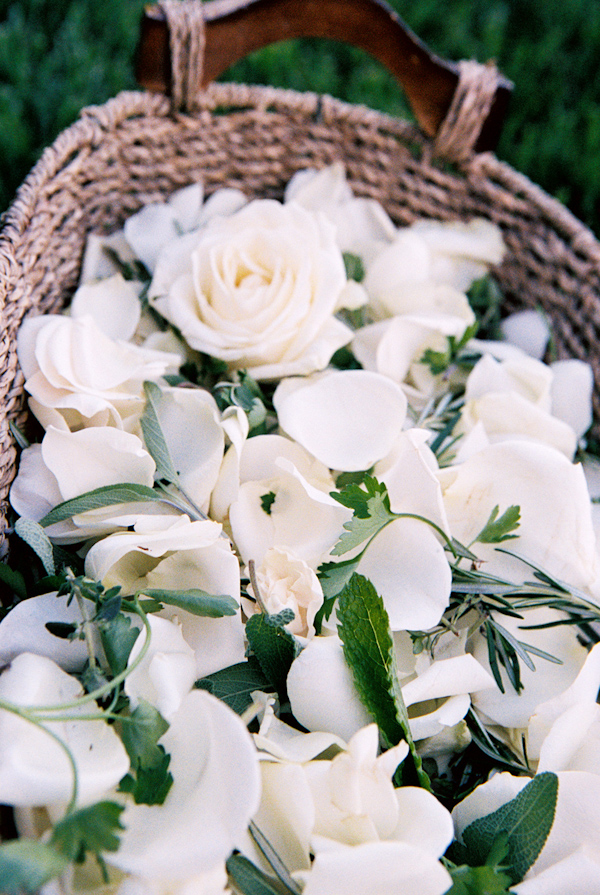 white wedding flower petals photo by Yvette Roman Photography